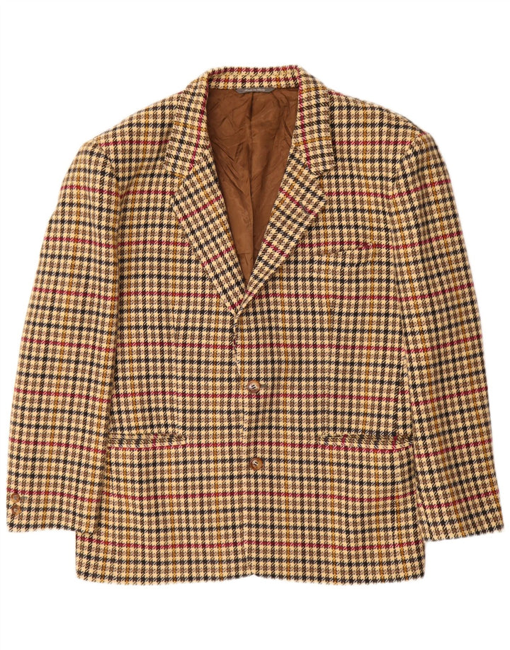 BYBLOS Herren 2-Knopf-Blazerjacke IT 52 XL Beige Hahnentrittwolle