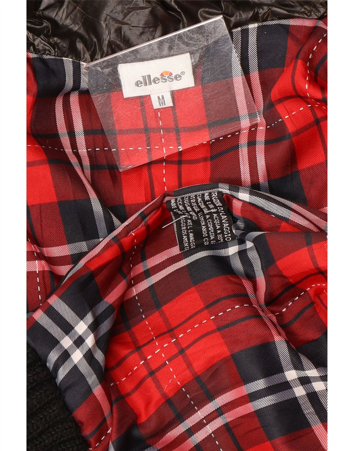 Ellesse Womens Hooded Wattierte Jacke UK 14 Medium Schwarz