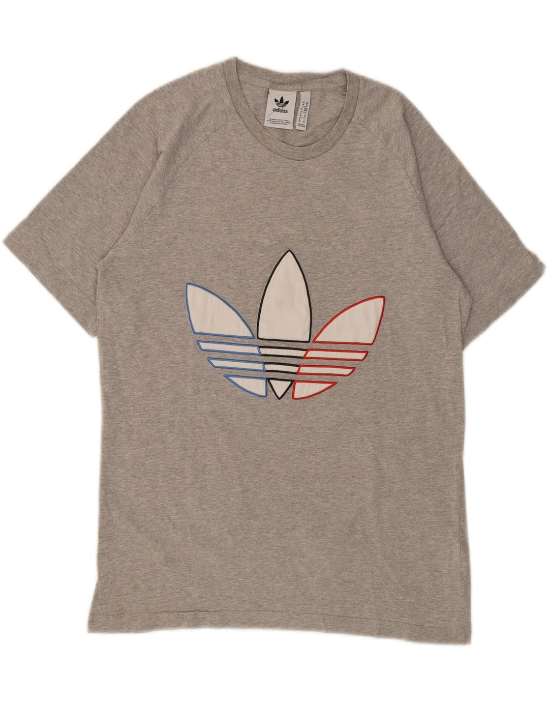 ADIDAS Mens Graphic T-Shirt Top Medium Grey Cotton Vintage Adidas and Second-Hand Adidas from Messina Hembry 
