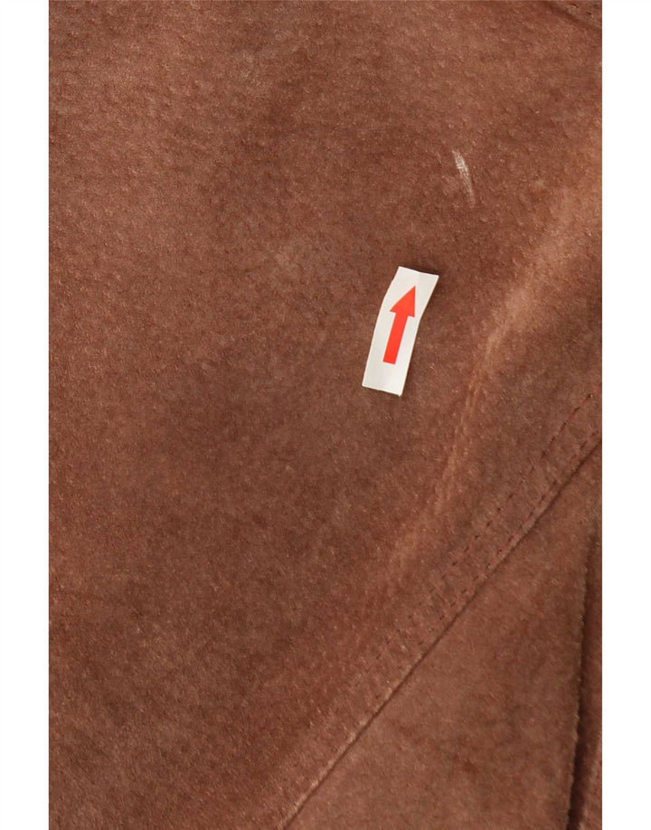 C&A Damen-Windbreaker-Mantel „Canda“ aus Wildleder, Gr. 16, großes braunes Leder