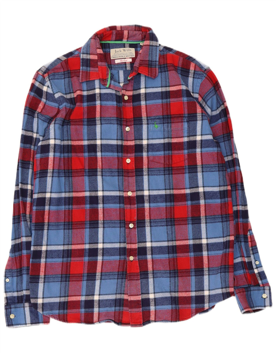 Jack Wills Herren-Flanellhemd, klein, mehrfarbig, kariert, Baumwolle