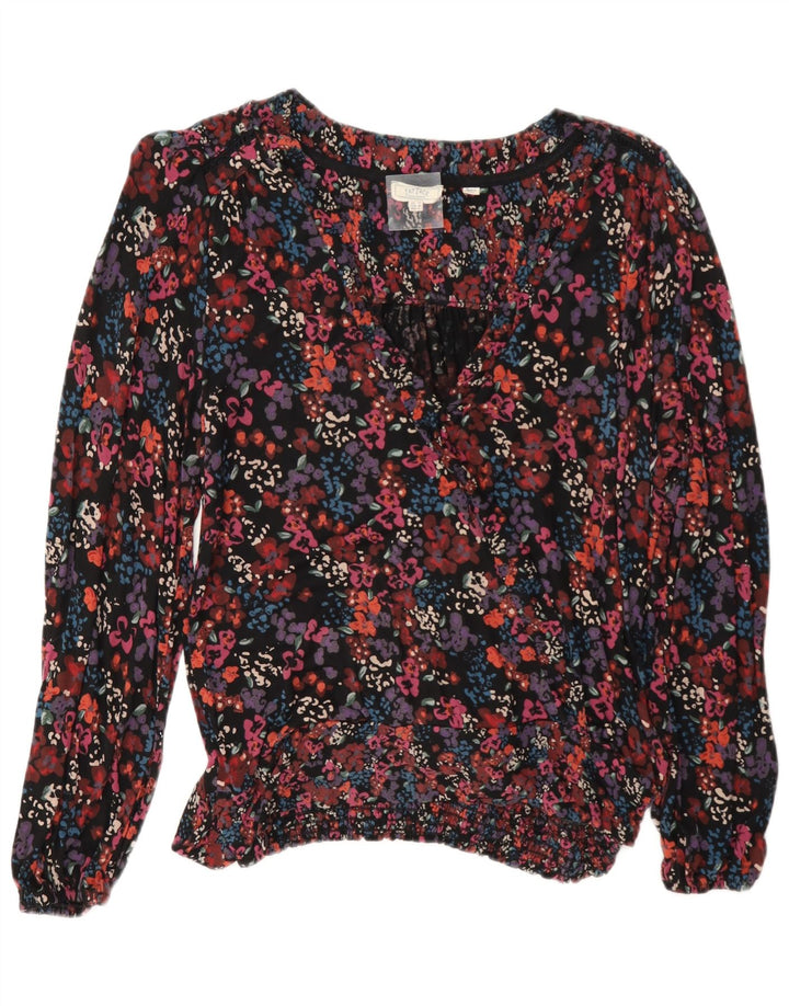 Fat Face Damen-Blusenoberteil, langärmelig, Größe M, mehrfarbig, Blumenmuster