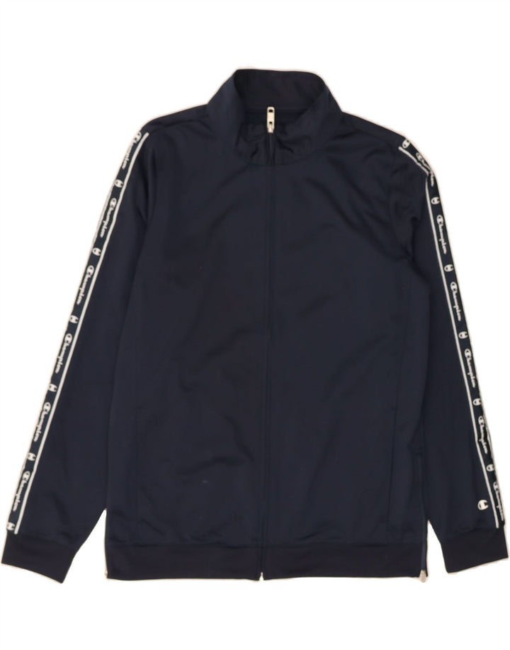 CHAMPION Womens Graphic Tracksuit Top Jacket UK 18 XL Navy Blue Polyester Vintage Champion and Second-Hand Champion from Messina Hembry 