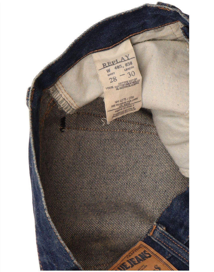 Replay Damen Straight Jeans W28 L30 Blaue Baumwolle