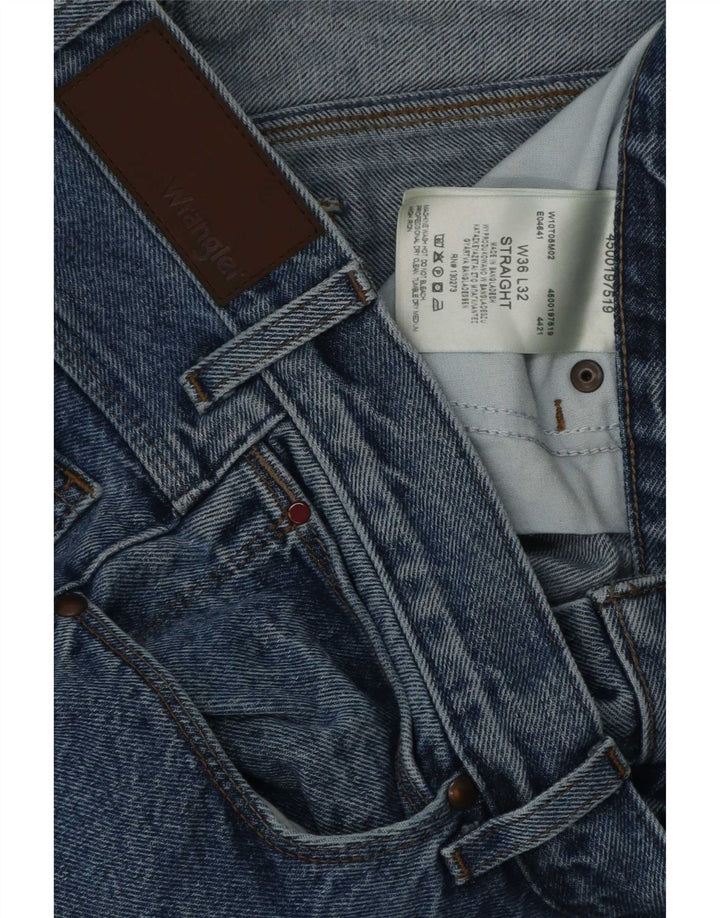 Wrangler Herren Straight Jeans W36 L32 Blaue Baumwolle