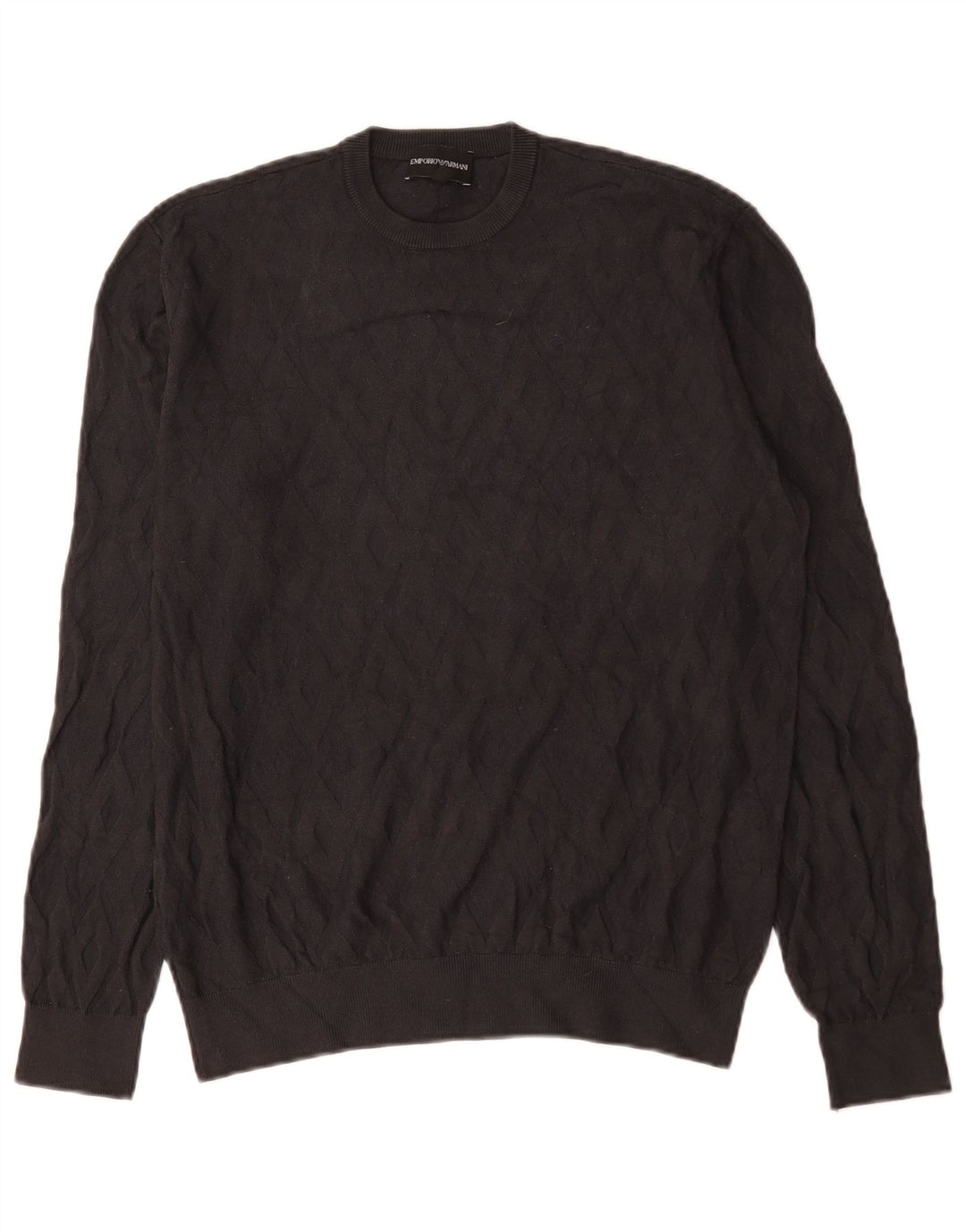 Emporio Armani Herren-Pullover mit Rundhalsausschnitt, mittelgraue Viskose
