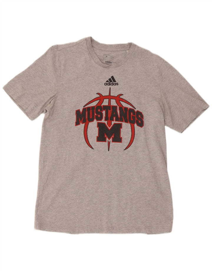 Adidas Herren Mustangs Kurzarm-T-Shirt mit normaler Grafik, Mittelgrau