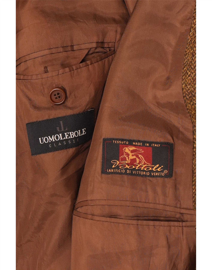 Lebole Herren 3-Knopf-Blazerjacke UK 42 XL Beige Herringbone