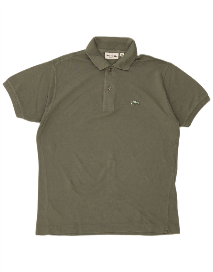 LACOSTE Herren-Poloshirt mit klassischer Passform, Größe 4, mittlere Khaki-Baumwolle