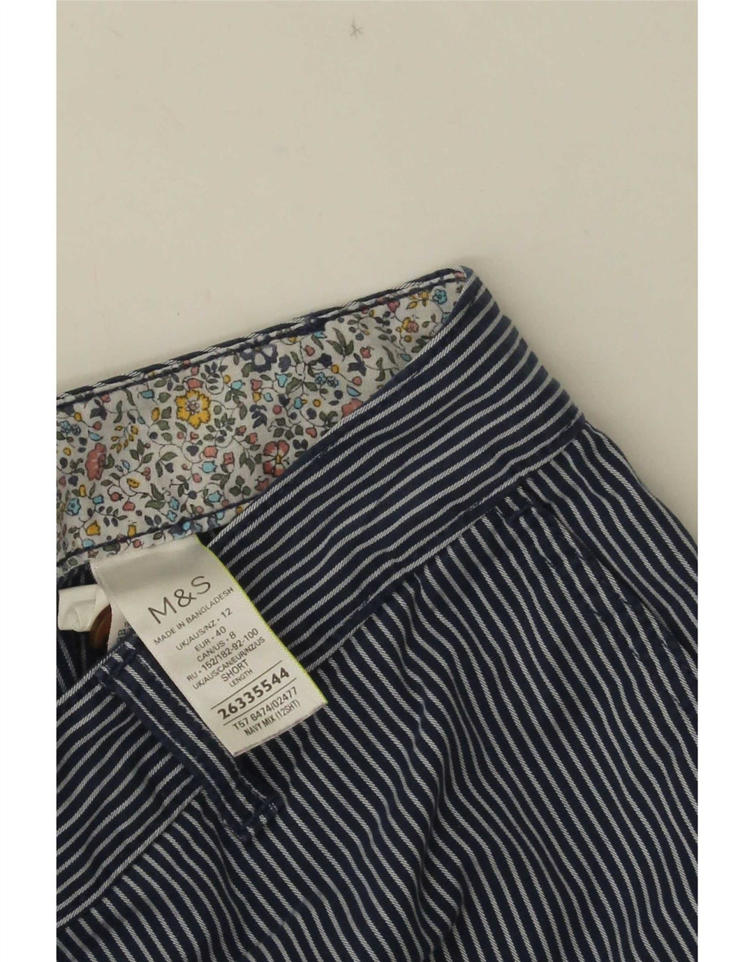Marks & Spencer Damen-Hose, kurz geschnitten, UK 12, M, W32, L25, Marineblau