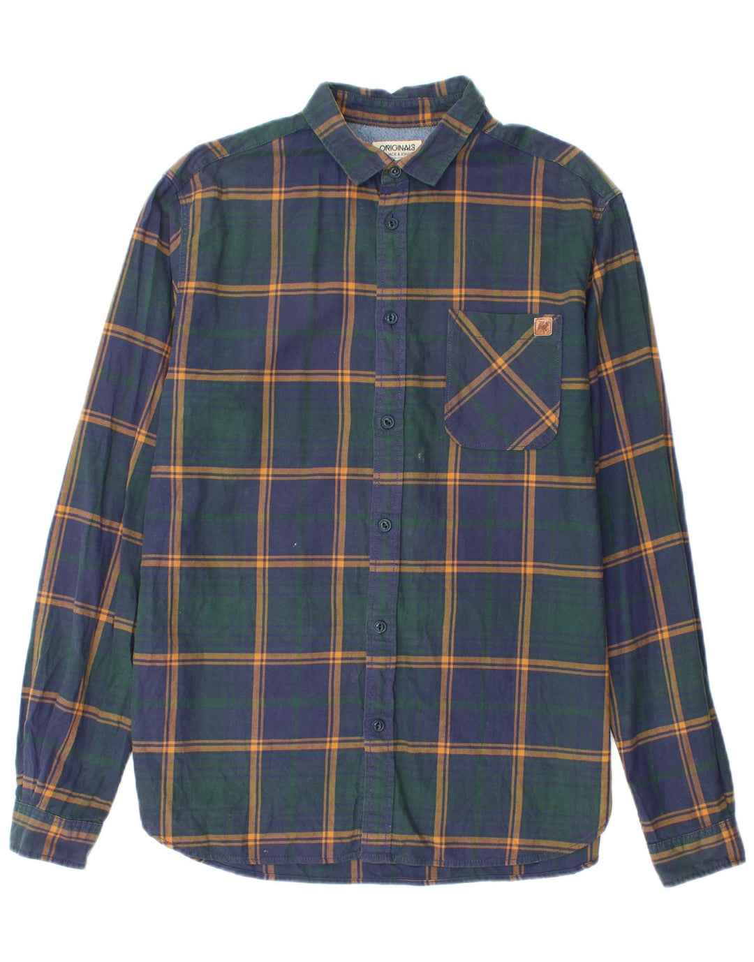 Jack & Jones Herren-Flanellhemd, groß, marineblau kariert
