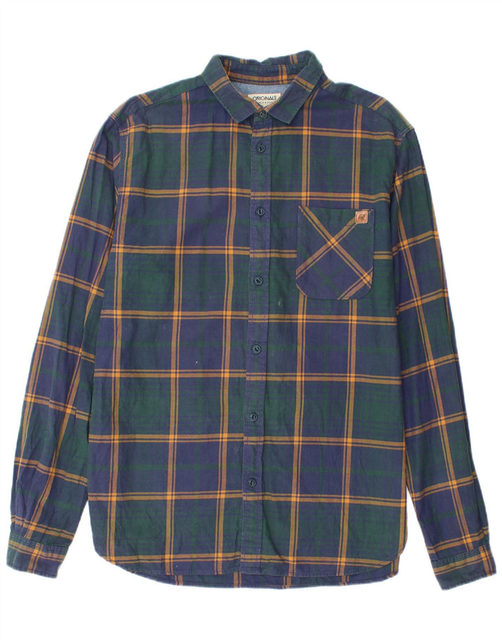 Jack & Jones Herren-Flanellhemd, groß, marineblau kariert