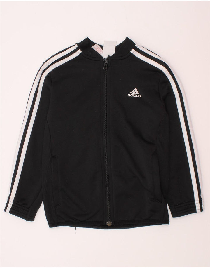 Adidas Jungen Climalite Trainingsanzug Top Jacke 6-7 Jahre Schwarz Polyester