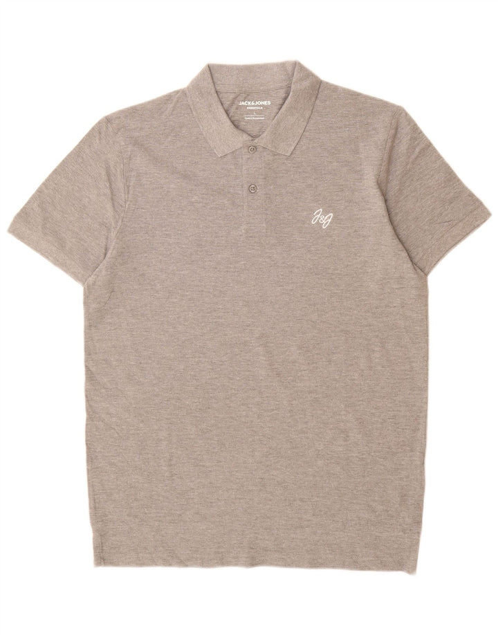 Jack & Jones Herren-Poloshirt, große graue Baumwolle