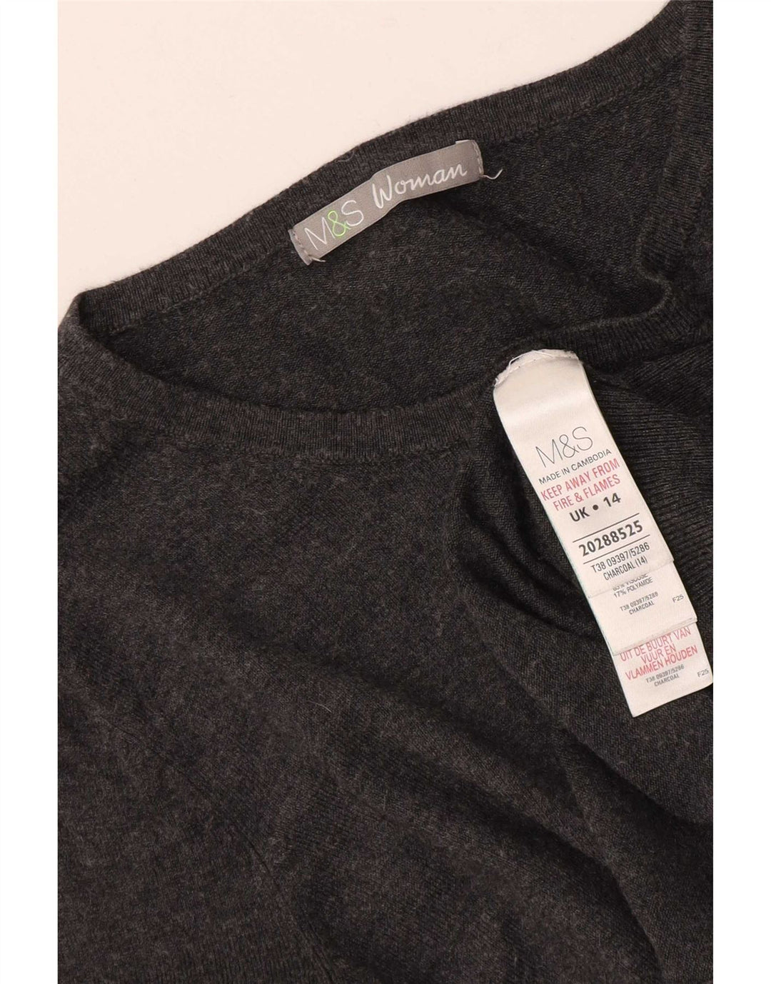 Marks & Spencer Damen Strickjacke Pullover UK 14 Mittelgraue Viskose