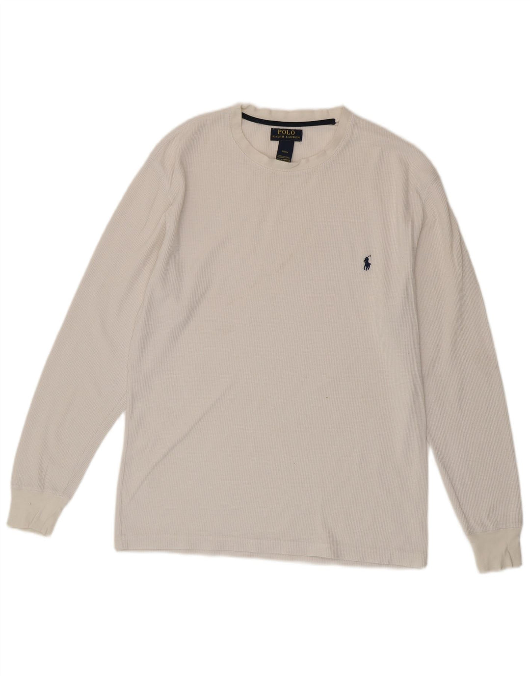 POLO RALPH LAUREN Herren-Top, langärmelig, mittelweiße Baumwolle