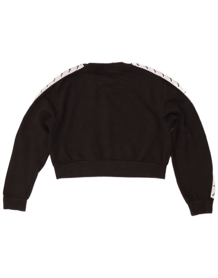 Kappa Damen-Pullover, übergroßer Crop-Sweatshirt, Gr. 10, Größe S, Schwarz, Farbblock