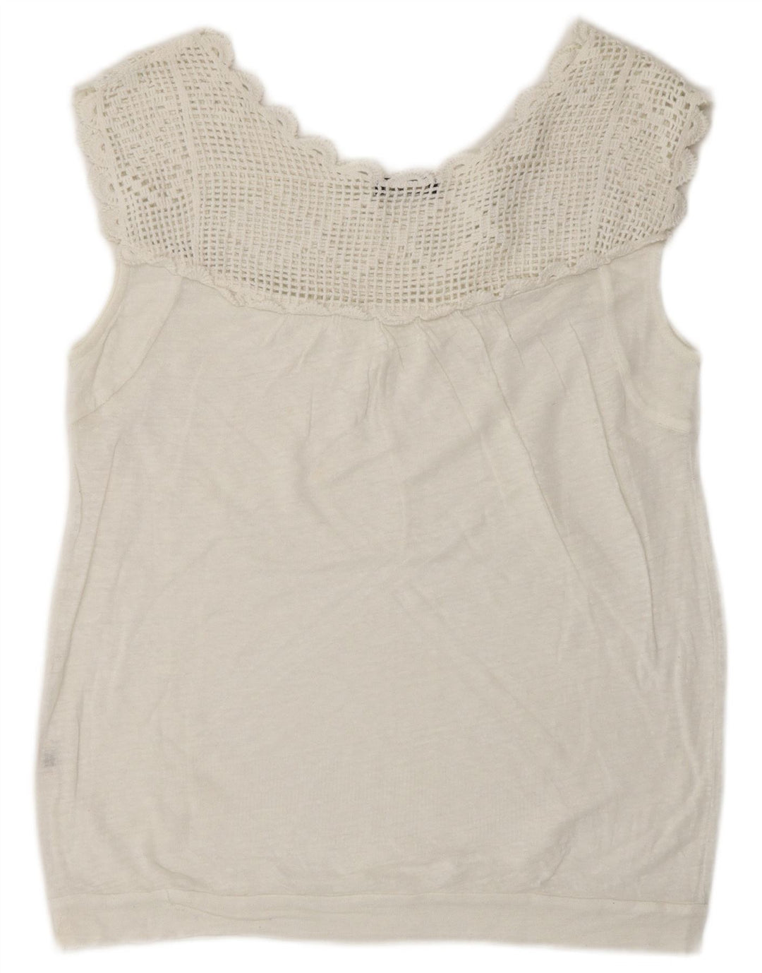Massimo Dutti Damen ärmelloses Blusenoberteil UK 16 Large Weiß