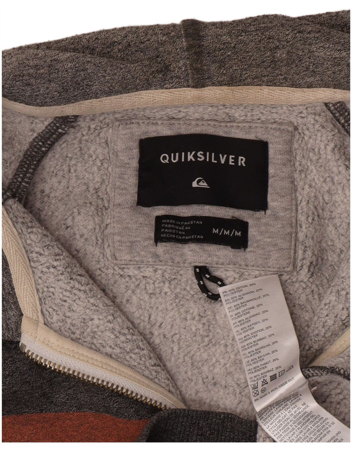 QUIKSILVER Herren-Kapuzenpullover mit Reißverschluss, mittelgraue Colourblock-Baumwolle