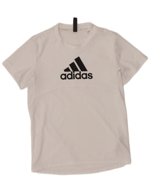 Adidas Womens Prime Blue Graphic T-Shirt Top UK 4/6 XS White Polyester