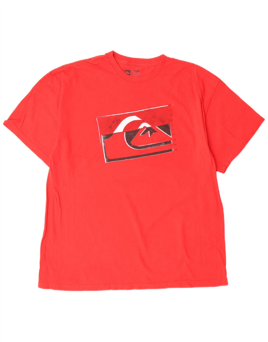 QUIKSILVER Herren Grafik-T-Shirt-Oberteil XL aus roter Baumwolle