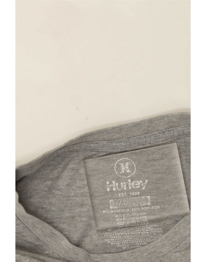 Hurley Herren Grafik-T-Shirt-Oberteil Mittelgrau meliert