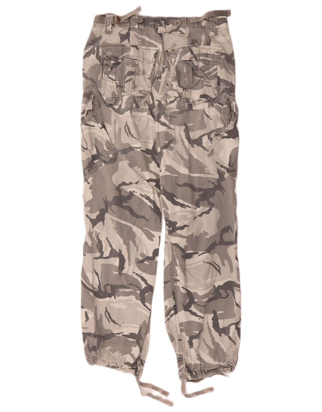 Fishbone Herren-Jogginghose, Cargohose, Größe M, W32, L31, Grau, Camouflage, Baumwolle