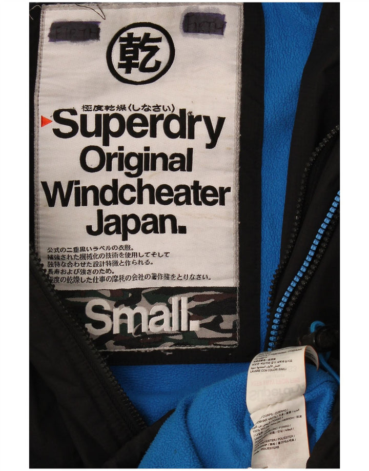 Superdry Damen Windcheater mit Kapuze, Windjacke, Gr. 10, Schwarz