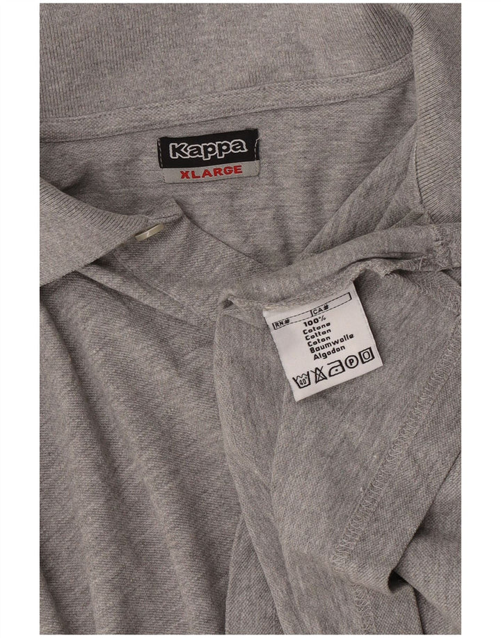 KAPPA Herren-Poloshirt mit Grafik, groß, graue Farbblock-Baumwolle
