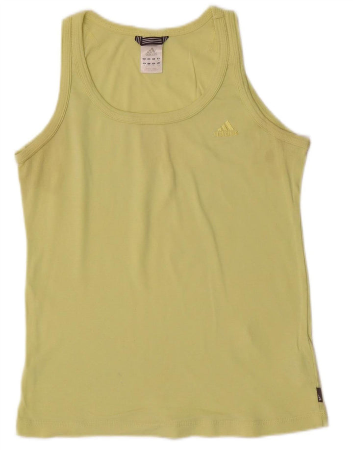 ADIDAS Damen Weste Top UK 14 Mittelgrüne Baumwolle