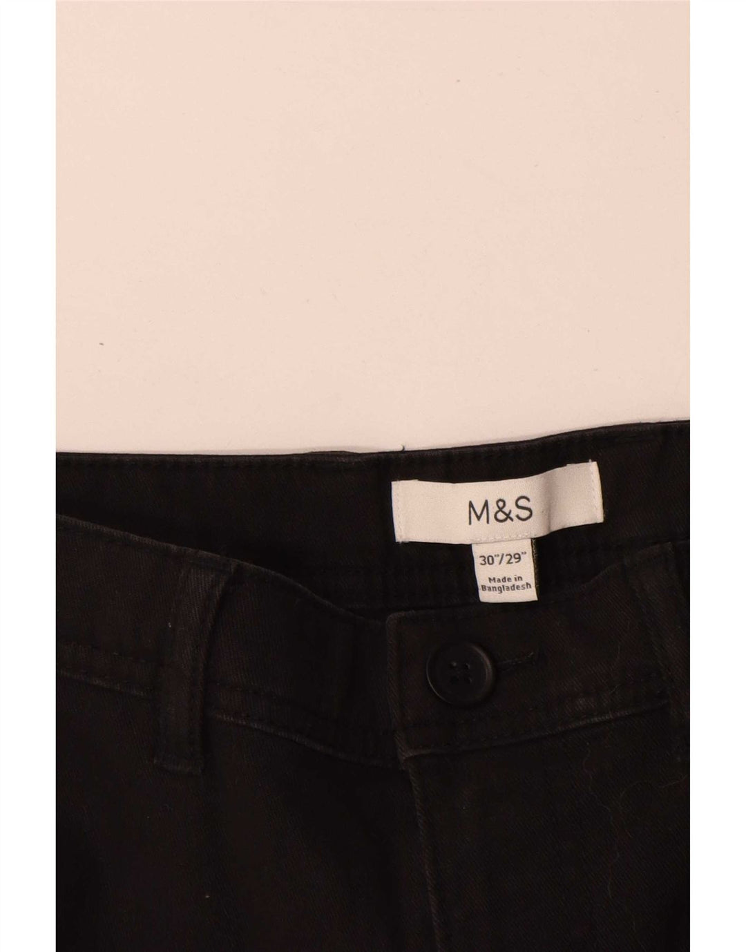 Marks & Spencer Herren Cargohose W30 L290 Schwarz Baumwolle