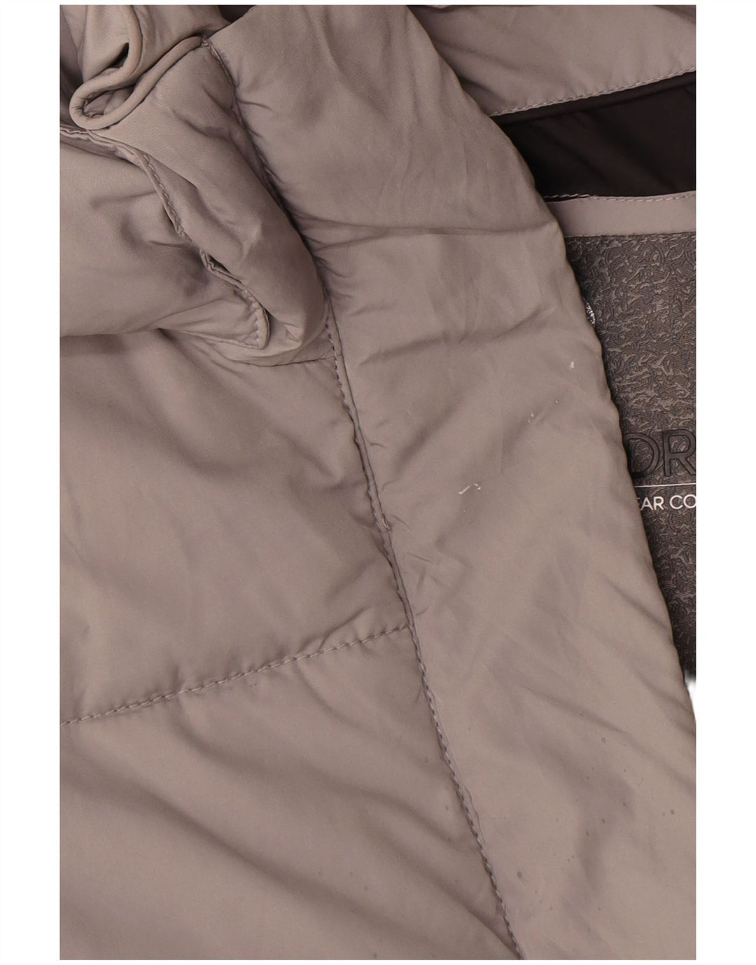 Superdry Damen Übergroßer, grafischer, wattierter Mantel mit Kapuze, UK 10, Größe S, Grau