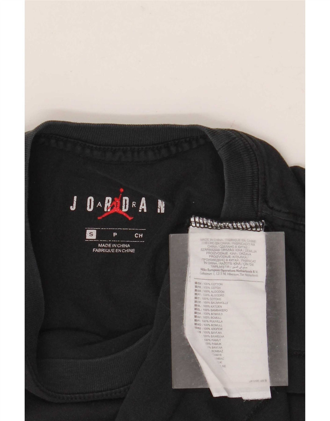 Jordan Herren-T-Shirt mit Grafik, Größe S, schwarze Baumwolle