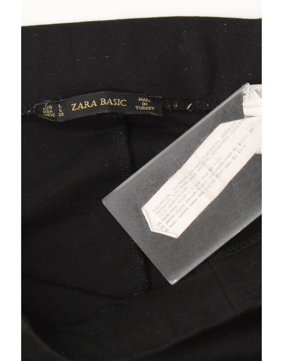 Zara Damen Leggings UK 14 Large Schwarz Viskose