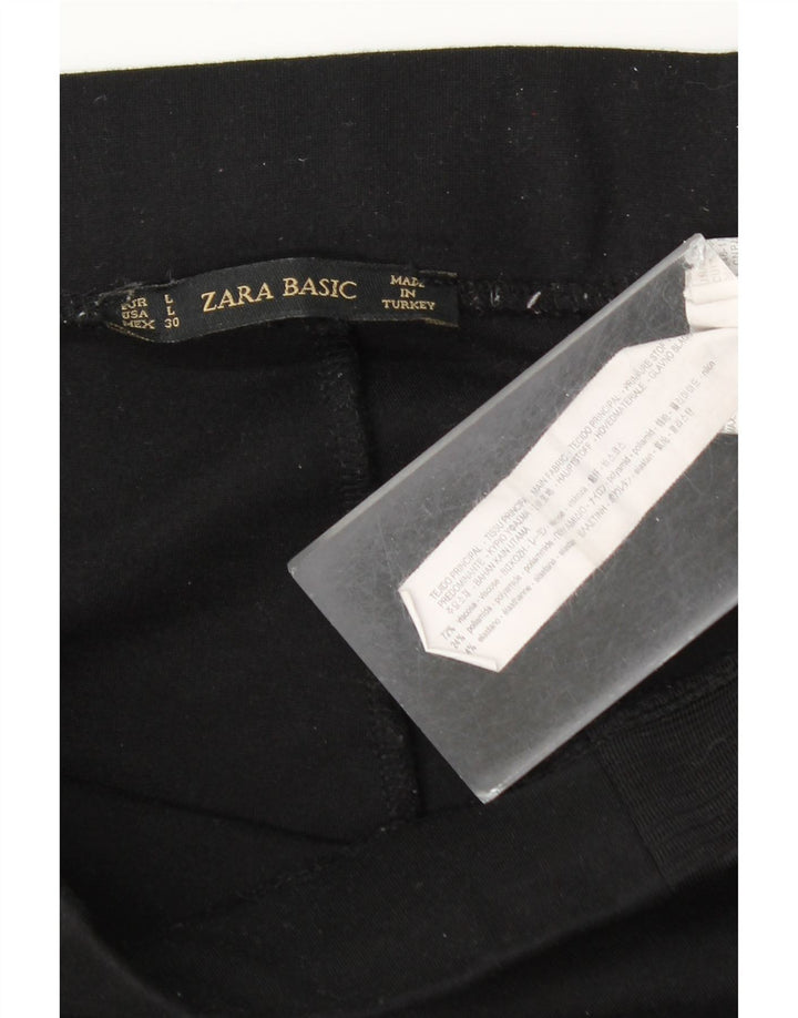 Zara Damen Leggings UK 14 Large Schwarz Viskose