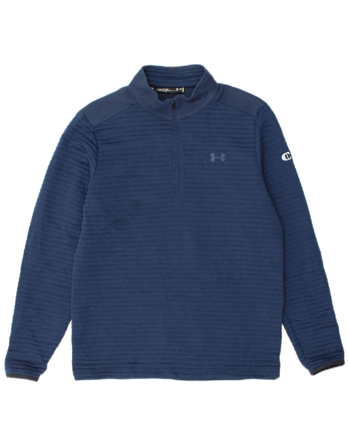 UNDER ARMOUR Mens Zip Neck Pullover Tracksuit Top Small Navy Blue