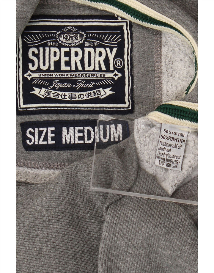 Superdry Damen-Trainingsanzug mit Kapuze, Top-Jacke, UK 14, mittelgraue Baumwolle