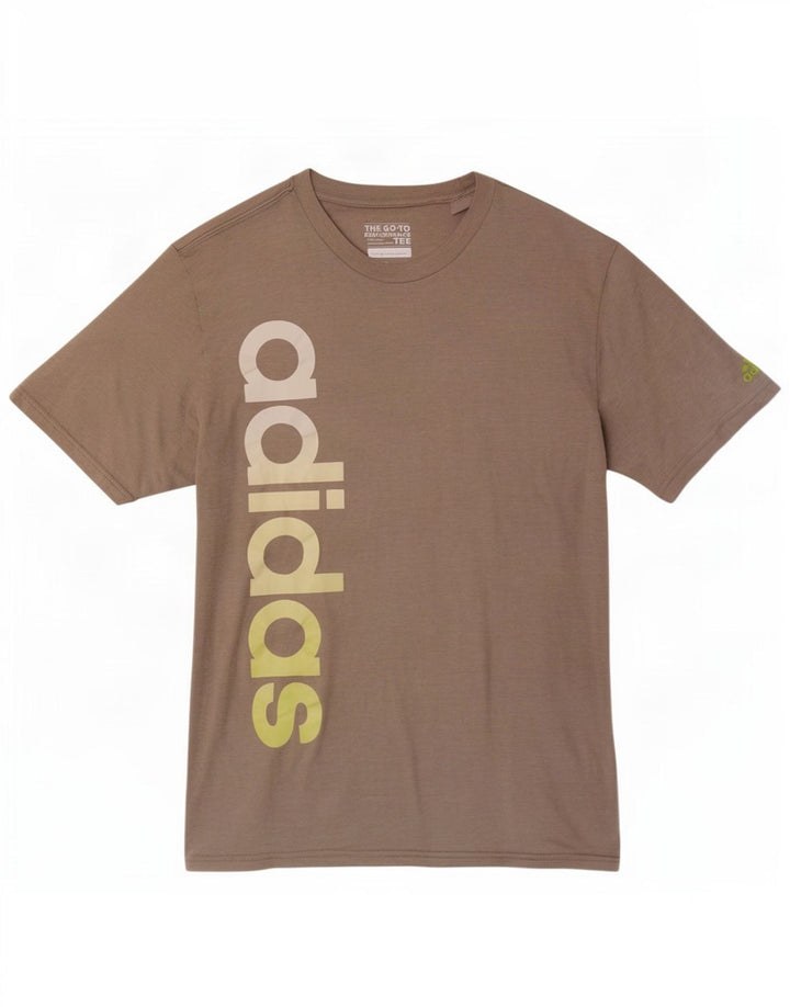 Adidas Herren Grafik T-Shirt Top Large Braun Polyester