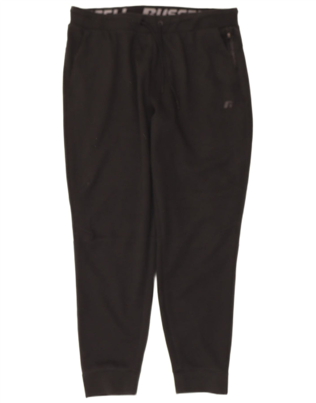 RUSSELL ATHLETIC Mens Tracksuit Trousers Joggers Large  Black Polyester