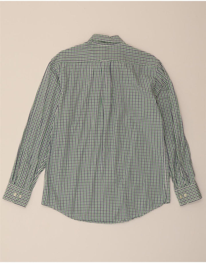 IZOD Mens Shirt Medium Green Check Cotton Vintage Izod and Second-Hand Izod from Messina Hembry 