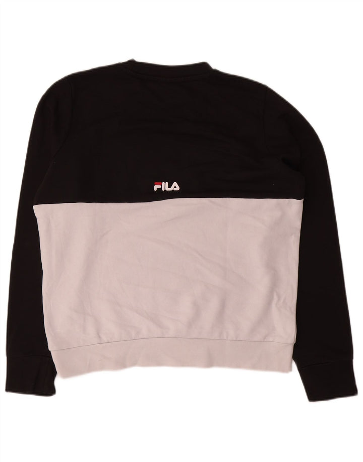 Fila Herren-Sweatshirt mit Grafik, Größe S, weiß, Colourblock-Baumwolle