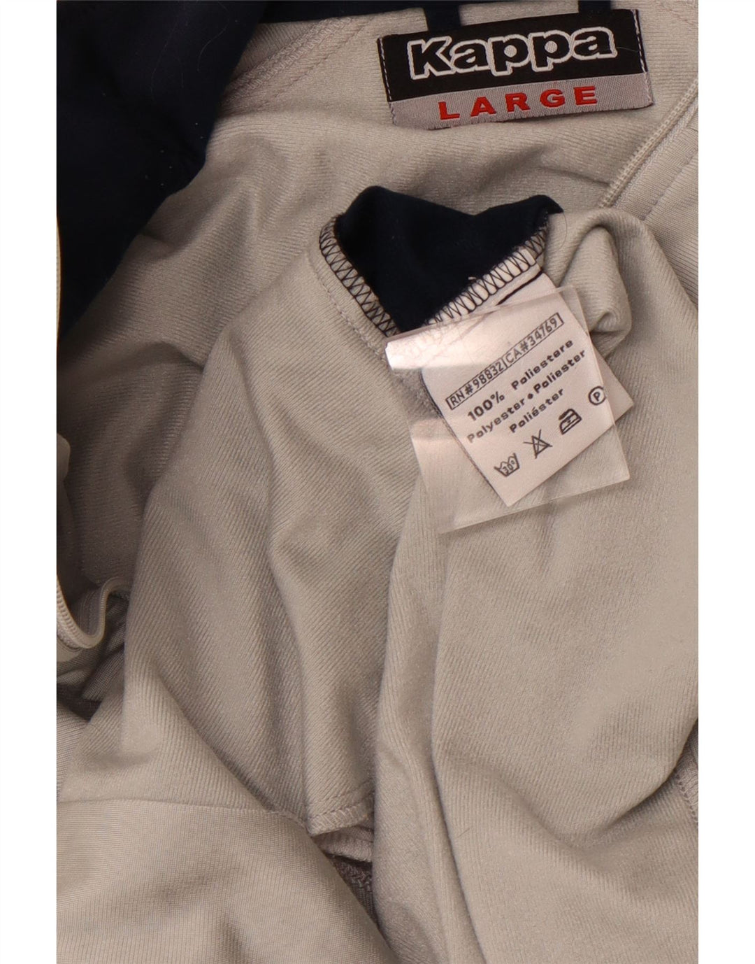 KAPPA Herren-Trainingsanzug-Top-Jacke, großes graues Farbblock-Polyester