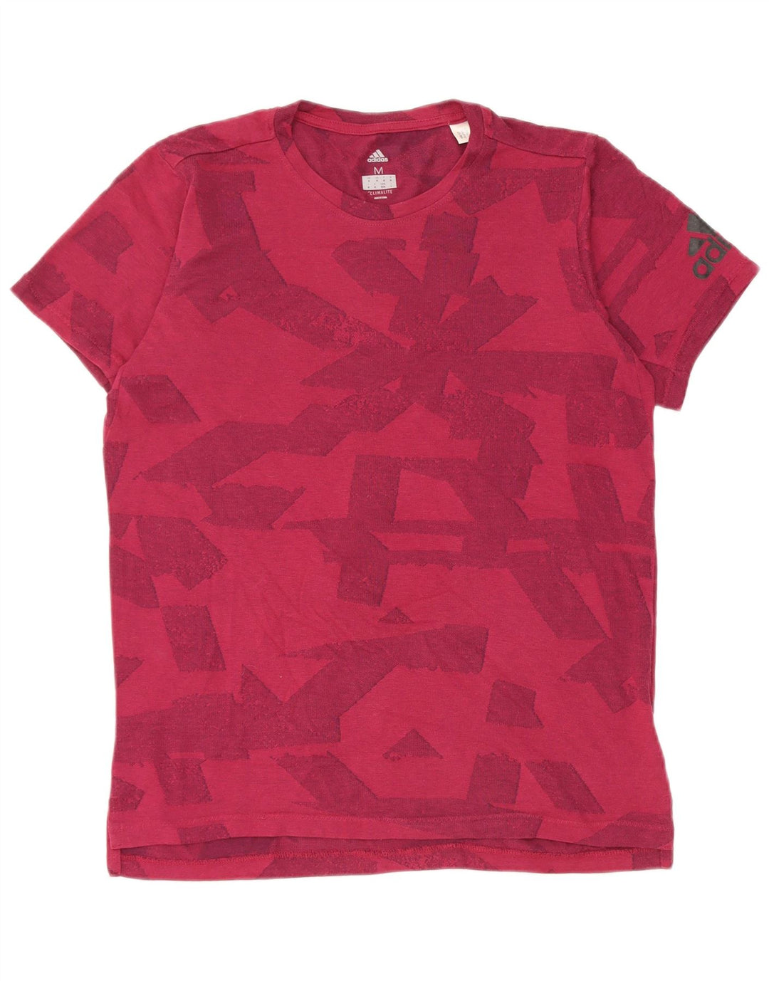 Adidas Herren Climalite Graphic T-Shirt Top Medium Burgund Geometrisch