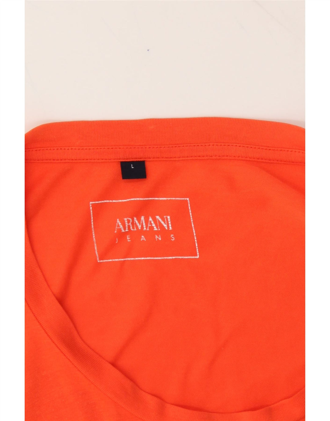 ARMANI JEANS Womens T-Shirt Top UK 16 Large Orange Vintage Armani Jeans and Second-Hand Armani Jeans from Messina Hembry 