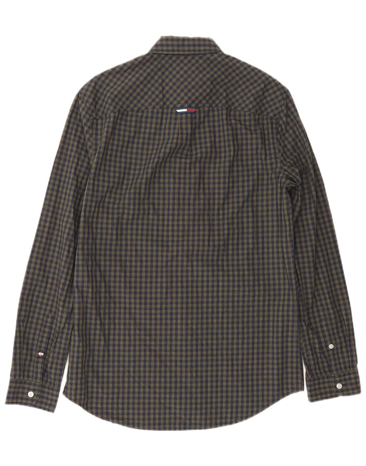 Tommy Hilfiger Herren-Hemd mit normaler Passform, klein, marineblau, Gingham-Baumwolle