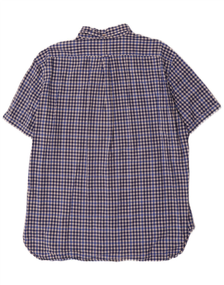 Gant Herren-Hemd, kurzärmelig, normale Passform, XL, blau, Gingham-Baumwolle