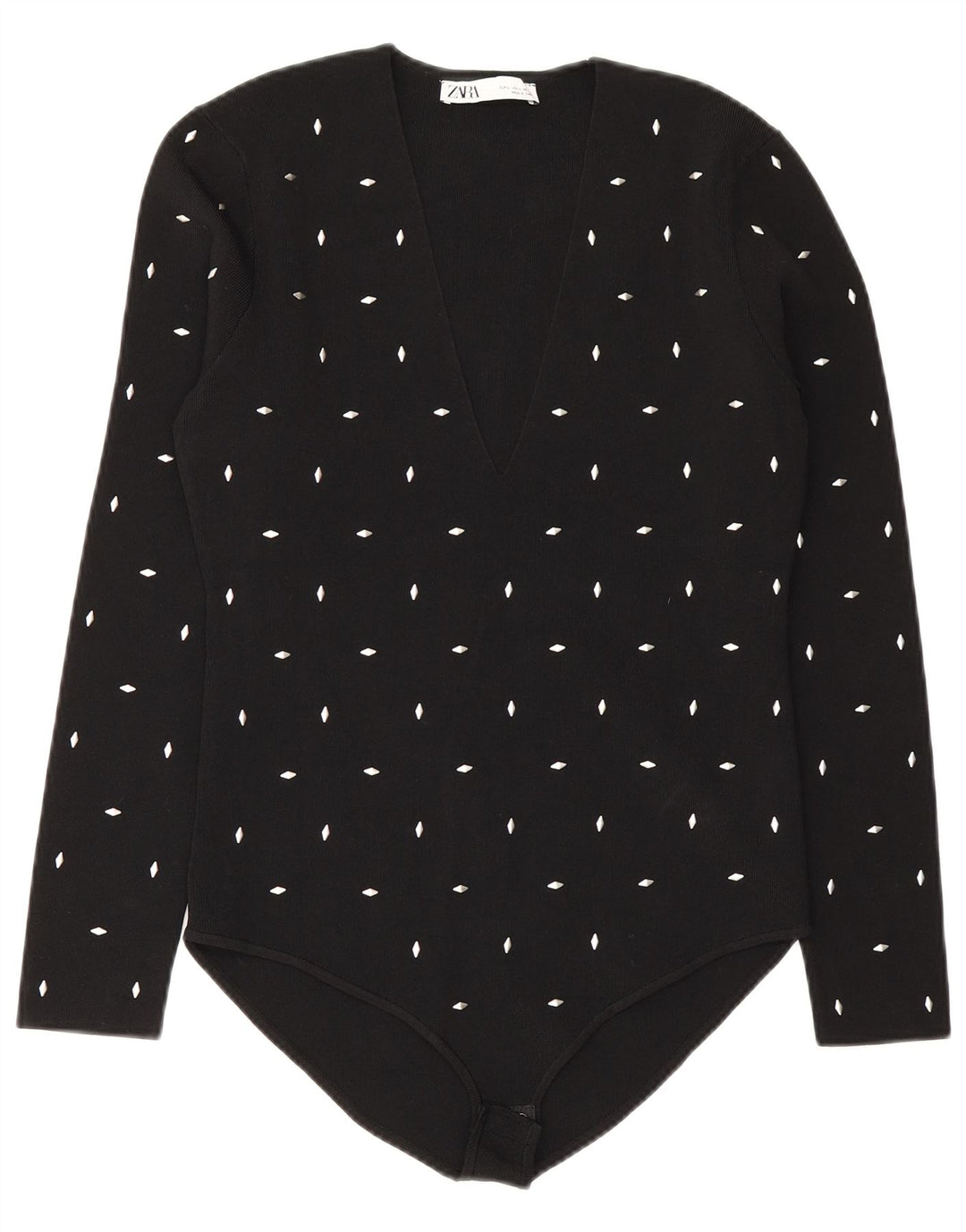 Zara Damen-Body UK 14 Large Schwarz Viskose