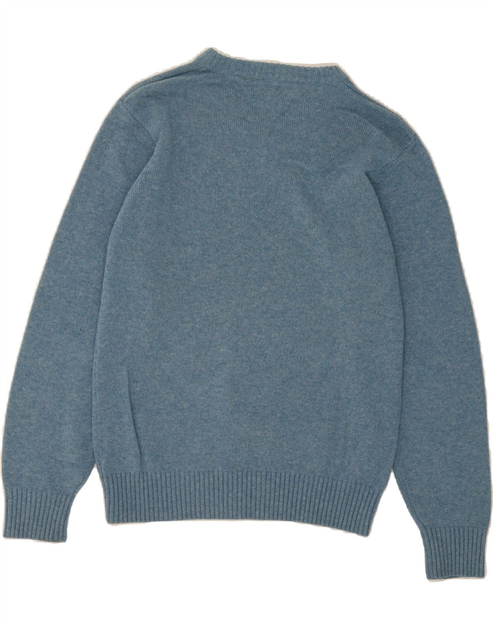 TOMMY HILFIGER Mens V-Neck Jumper Sweater Medium Blue Lambswool Vintage Tommy Hilfiger and Second-Hand Tommy Hilfiger from Messina Hembry 