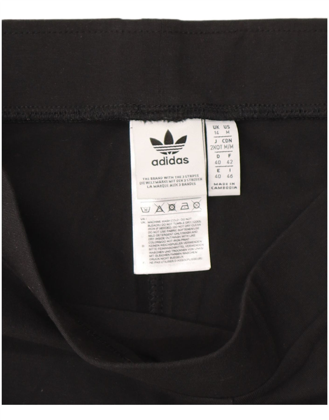 Adidas Damen Leggings UK 14 Mittelschwarz gestreift Baumwolle