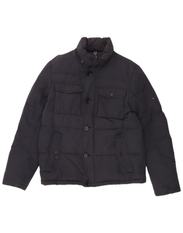 Tommy Hilfiger Herren Wattierte Jacke UK 38 Medium Marineblau Polyester